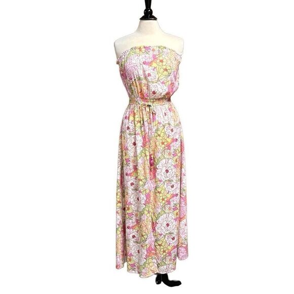 Jessica Simpson Floral Strapless Maxi Dress Size Medium NEW - Picture 1 of 6
